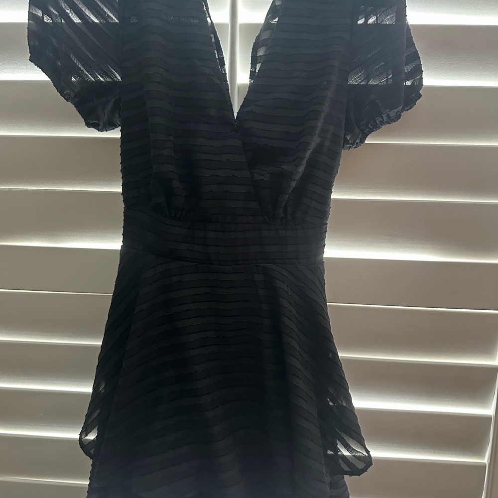 Mini Black Striped Dress/Rhomper